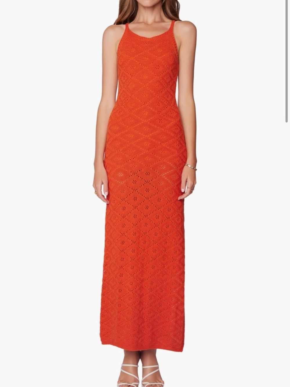 Lost + Wander Zinnia Pointelle Cotton Knit Maxi Dress